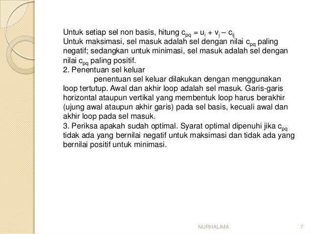 Pert.8 penentuan solusi optimal