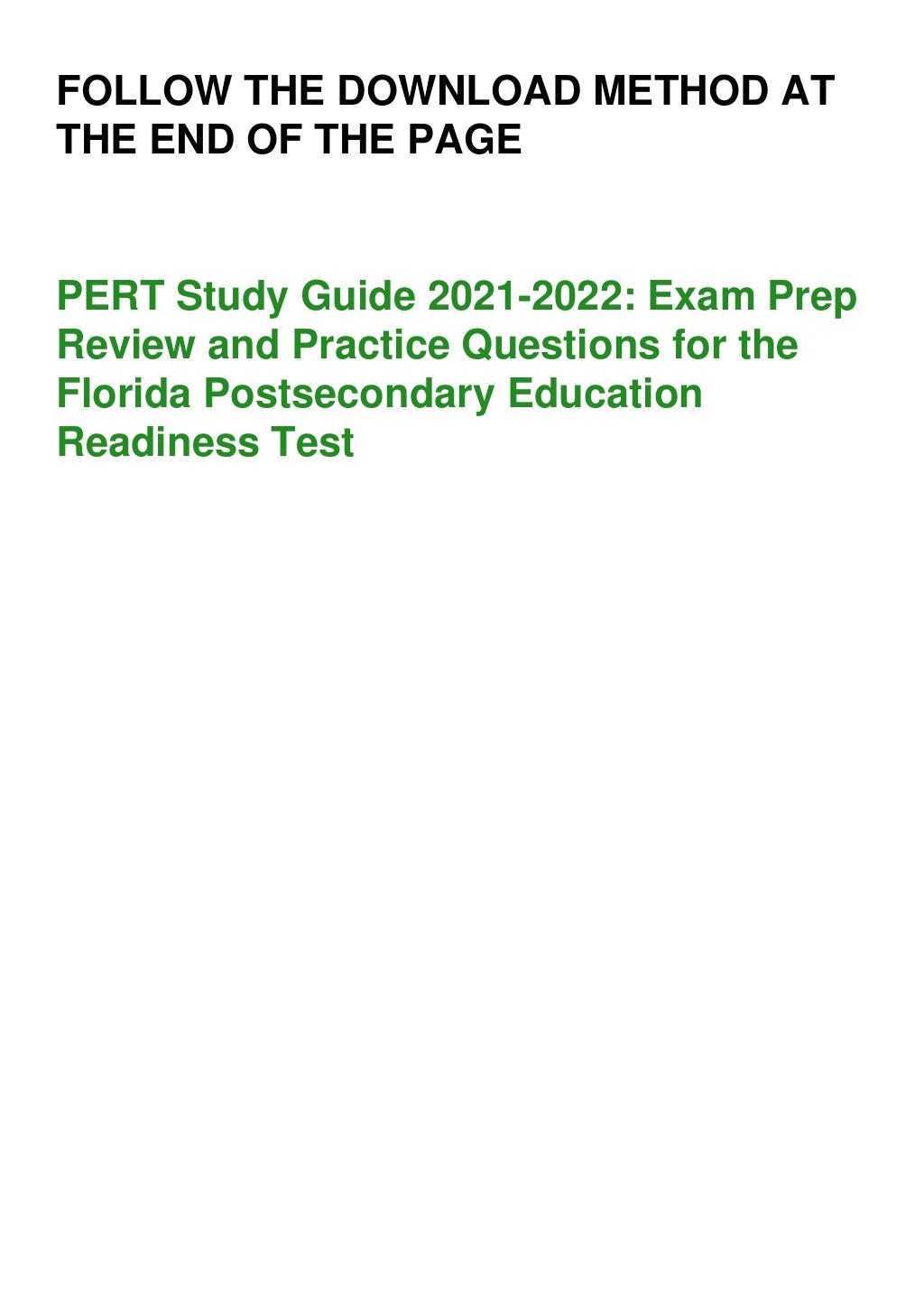 (^PDF)>Read PERT Study Guide 20212022 Exam Prep Review and Practice