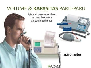 VOLUME & KAPASITAS PARU-PARU
spirometer
 