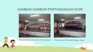 GAMBAR-GAMBAR PERTANDINGAN KOIR




Pasukan Koir SJK (C) Pei Yuan, Kampar.   Pasukan Koir SK Kuala Dipang, Jeram.
 
