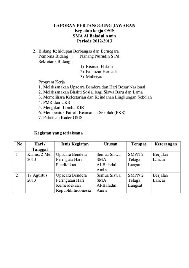 Program Kerja Osis Seksi Olahraga - abcmommy.over-blog.com