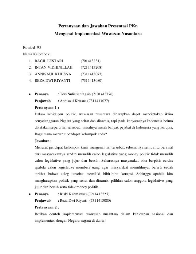 Pertanyaan Dan Jawaban Presentasi P Kn