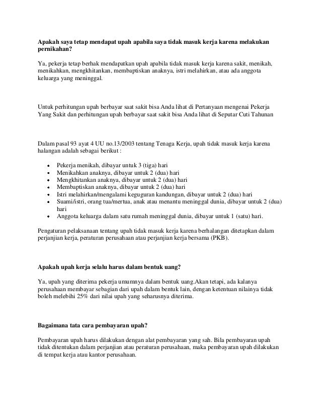Pertanyaan Mengenai Gaji Atau Upah Kerja