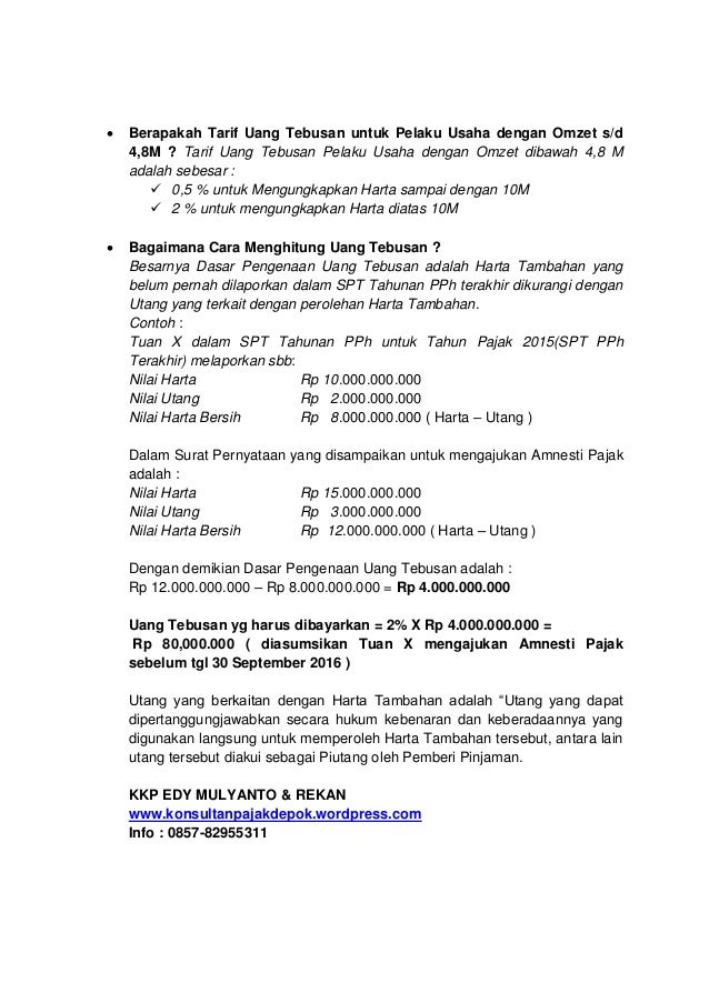 Pertanyaan Seputar Amnesti Pajak