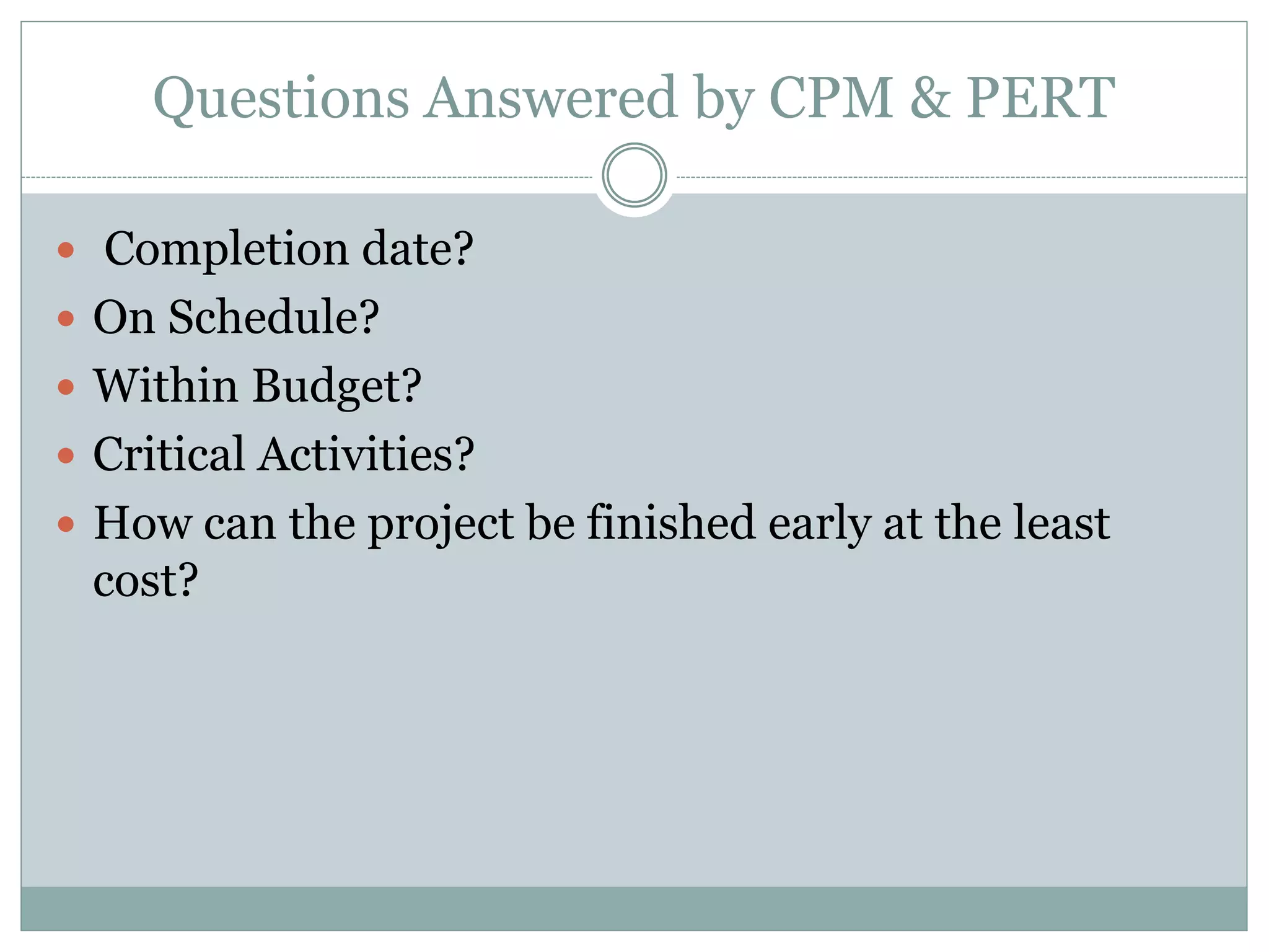 CPM/PERT and Gantt charts | PPTX
