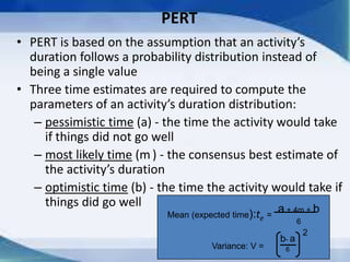 Pert,cpm, resource allocation and gert | PPTX