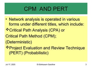 PERT CPM solution project Management 508 | PPT