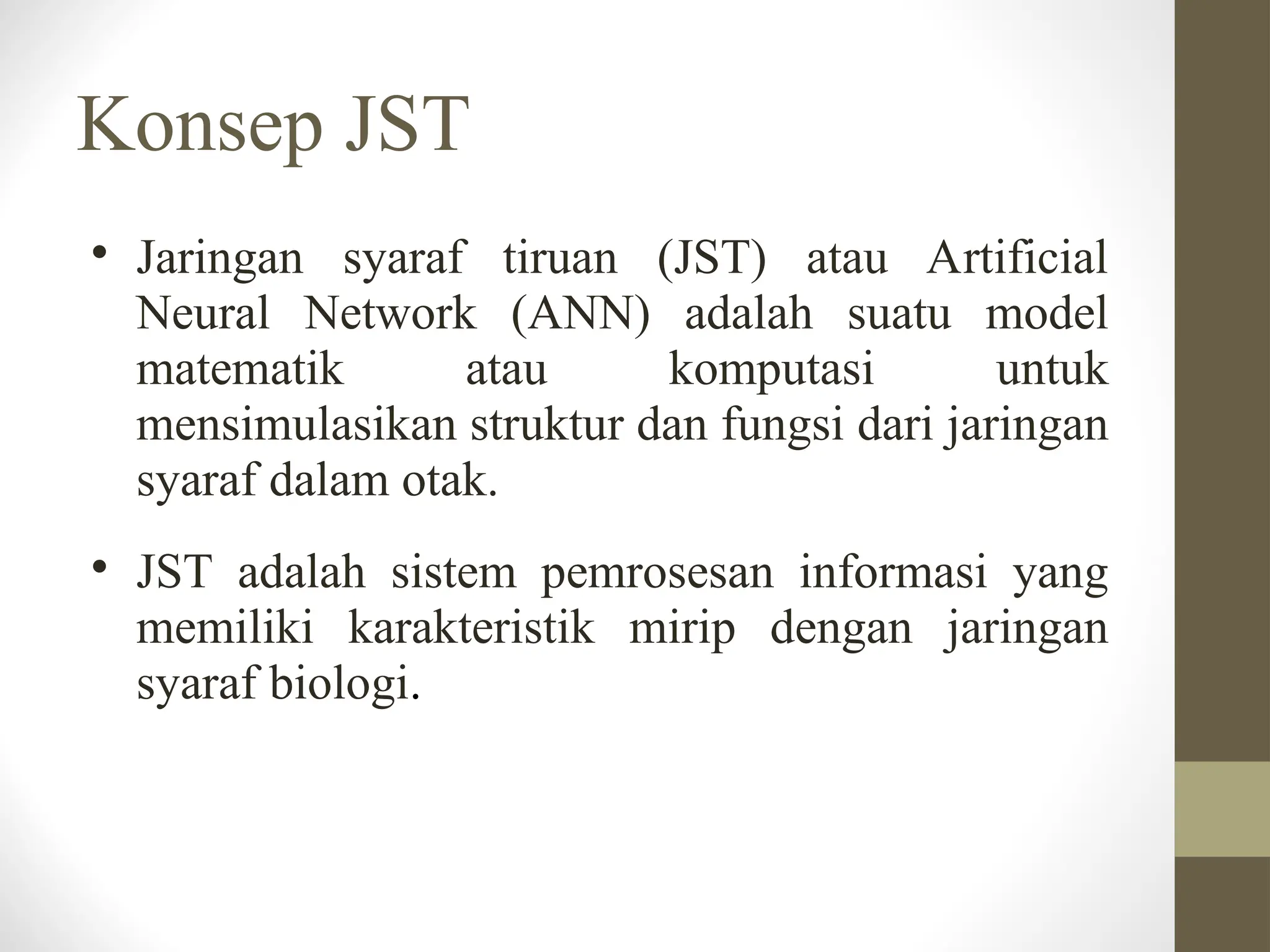 Jaringan Syaraf Tiruan Atificial Neural Network Ppt