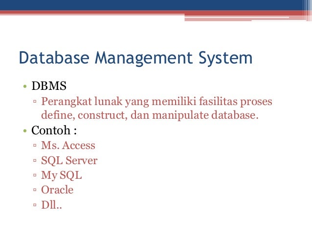 Database Introduction - Dasar Teori Basis Data
