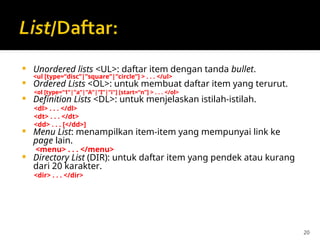 Ul Disc Html Code pertemuan-2-html-hypertext-markup-language.ppt
