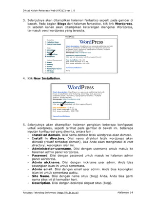 Pertemuan 2  Memulai Wordpress