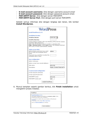 Pertemuan 2  Memulai Wordpress