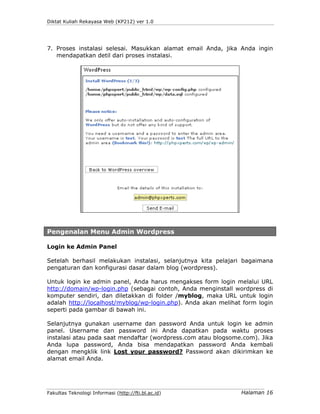 Pertemuan 2  Memulai Wordpress