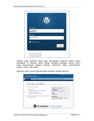 Pertemuan 2  Memulai Wordpress