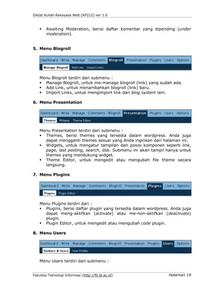 Pertemuan 2  Memulai Wordpress