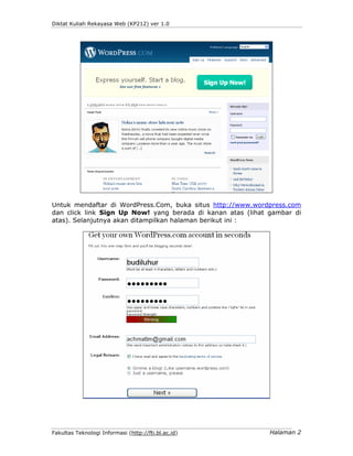 Pertemuan 2  Memulai Wordpress