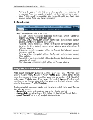 Pertemuan 2  Memulai Wordpress