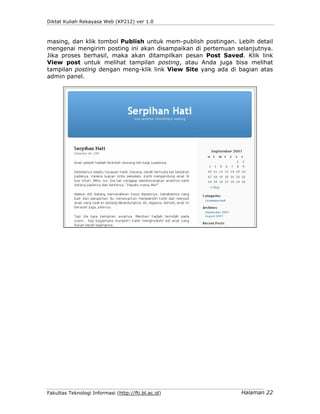 Pertemuan 2  Memulai Wordpress