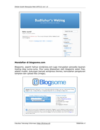 Pertemuan 2  Memulai Wordpress