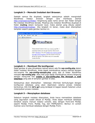 Pertemuan 2  Memulai Wordpress
