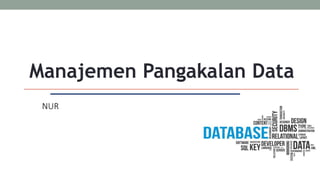 Manajemen Pangakalan Data
NUR
 