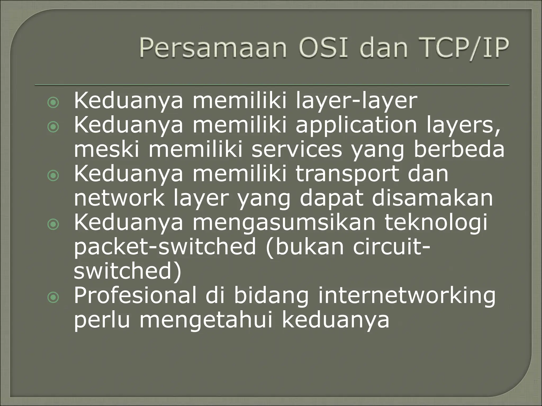 MENGENAL OSI MODEL DAN TCP/IP MODEL PADA JARINGAN | PPT