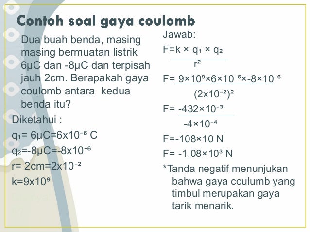 Contoh soal medan listrik dan pembahasannya