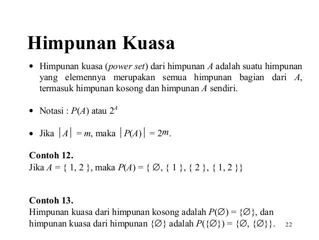 Tulislah semua himpunan bagian dari a