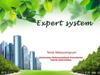 Expert system



      Tenia Wahyuningrum
Universitas Muhammadiyah Purwokerto
          Teknik Informatika



     L/O/G/O
 