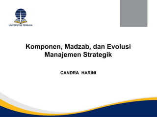 Komponen, Madzab, dan Evolusi
Manajemen Strategik
CANDRA HARINI
 