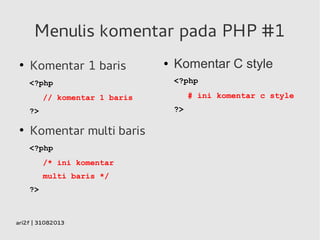 Pertemuan1 - PHP Dasar | PDF