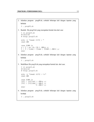 a. identifikasi keluaran program (5 soal) | studyx... Praktikum 6B | PDF