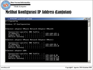 Melihat Konfigurasi IP Address (Lanjutan) 