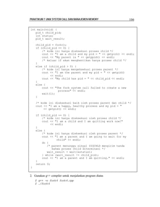 Pertemuan11 unix system call dan manajemen memory | PDF