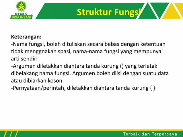 Pertemuan 11 Fungsi (Function) | PPT