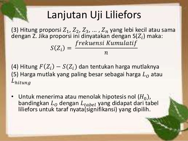 Uji Normalitas dan Homogenitas ppt-