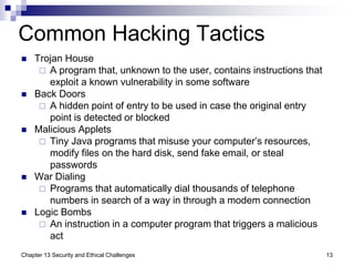 Chapter 13 Security and Ethical Challenge.ppt