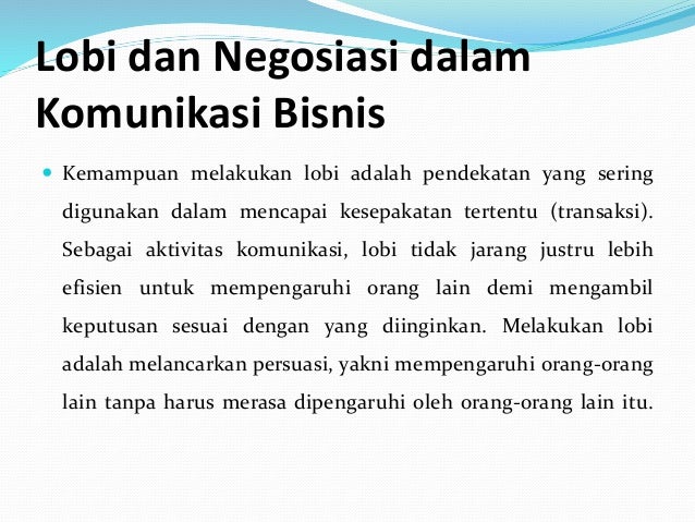 Teknik Negosiasi Materi Negosiasi Bisnis