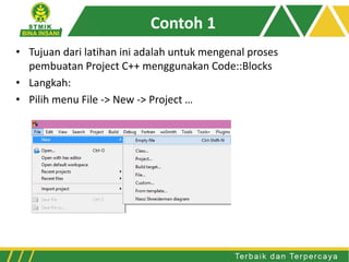 Pertemuan 1 Pengenalan CodeBlocks (CB) | PDF