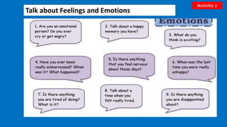 Talk about Feelings and Emotions
Activity 2
 