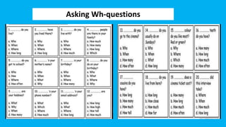 Asking Wh-questions
 