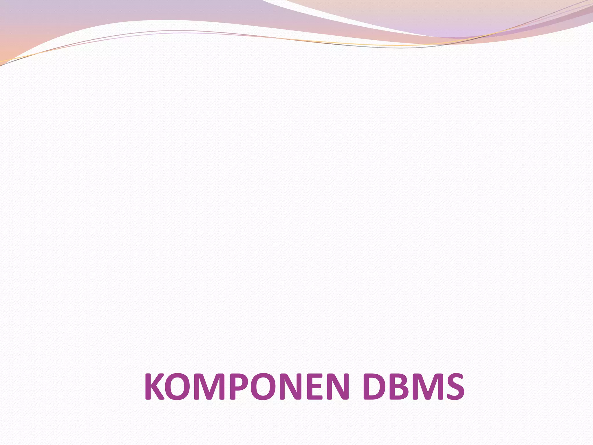 KOMPONEN DBMS
 