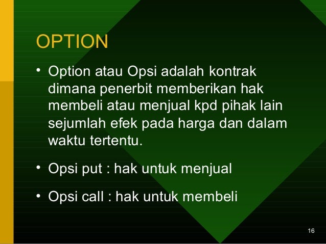 Opsi saham vs hak saham