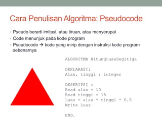Pertemuan 2 Pemrograman Dasar | PPT