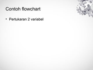 Contoh flowchart
• Pertukaran 2 variabel
 