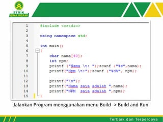 Pertemuan 2 Variabel Konstanta dan Tipe Data | PDF