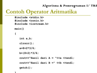 Pertemuan 3 : Algoritma & Pemrograman | PPT