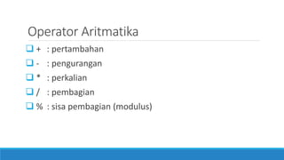 Pertemuan 3 - Konsep Dasar Pemrograman | PPTX