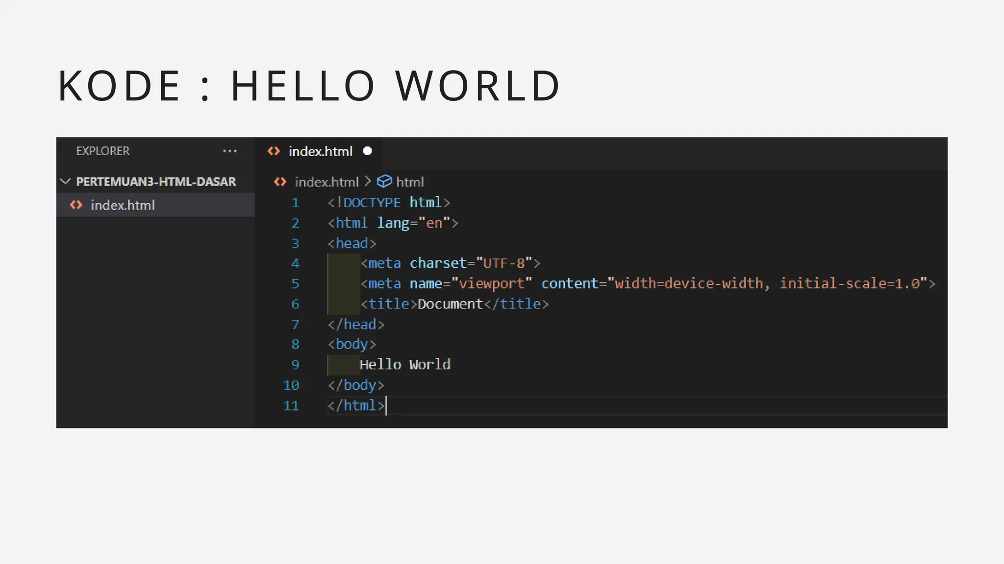 KODE : HELLO WORLD
 