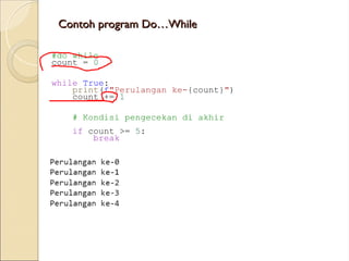 PERULANGAN (LOOPING) Pemrograman Berbasis Objek | PPT